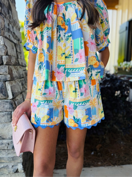 The Palm Patchwork Shorts