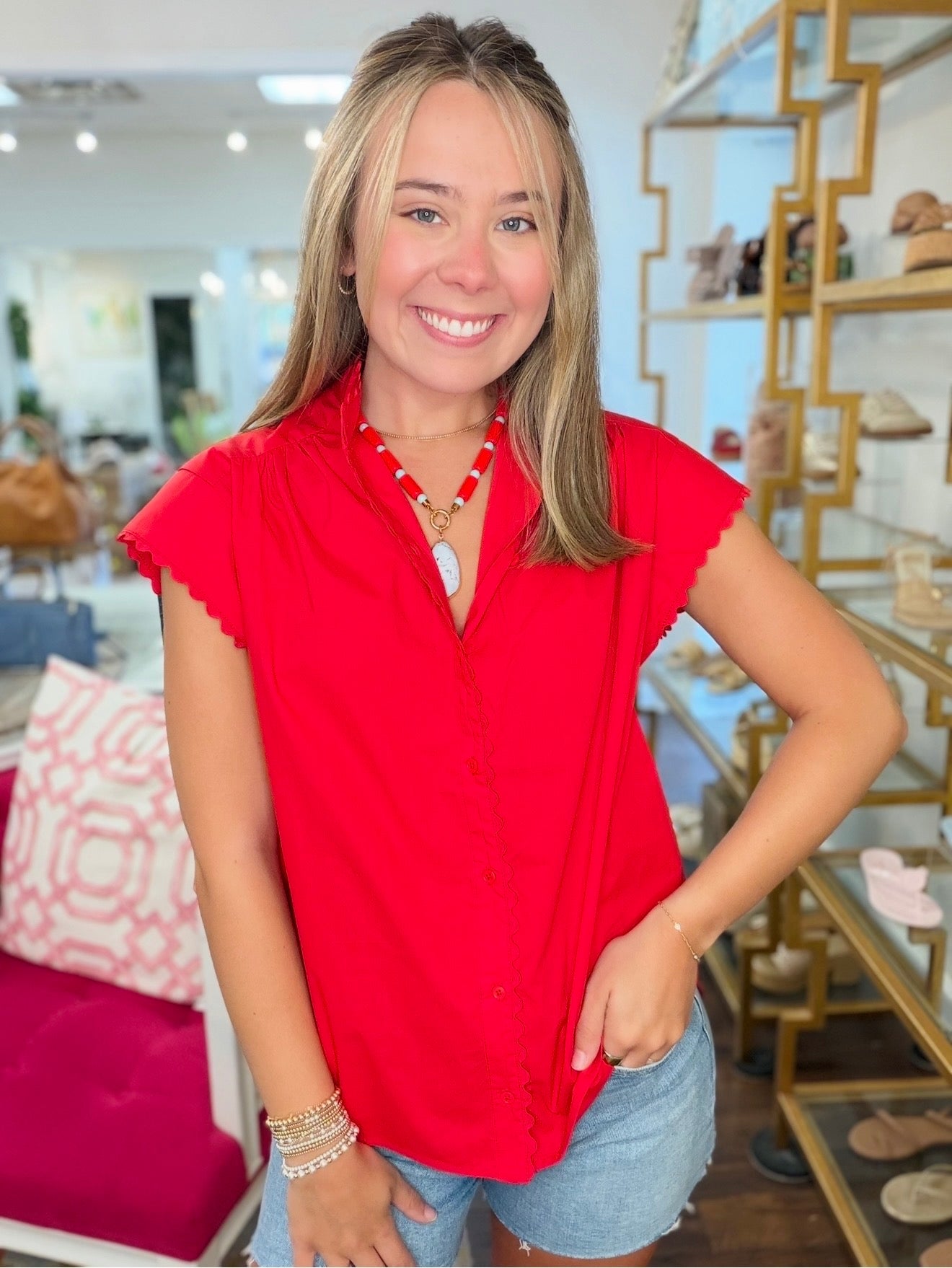 The Sharla Scalloped Top