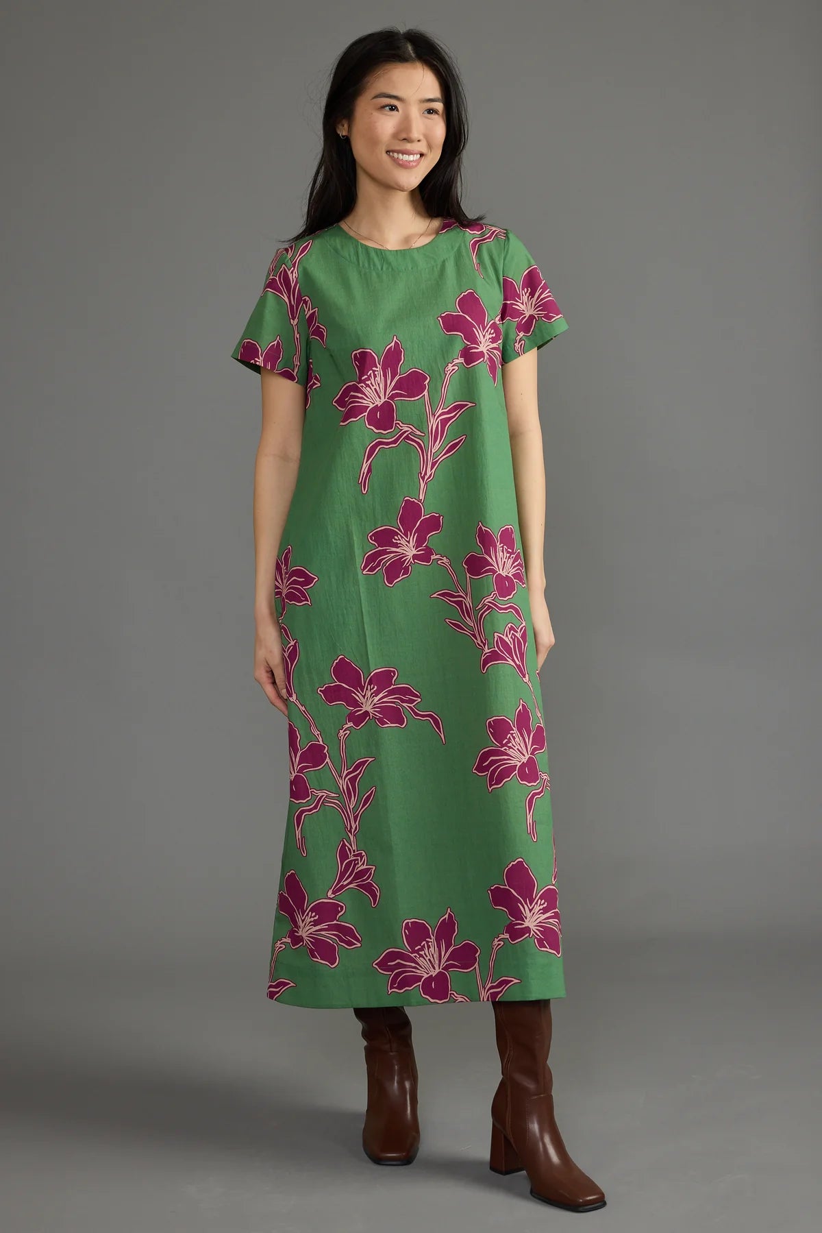 Double A/ The Ellie Dress/ Verde Orchid