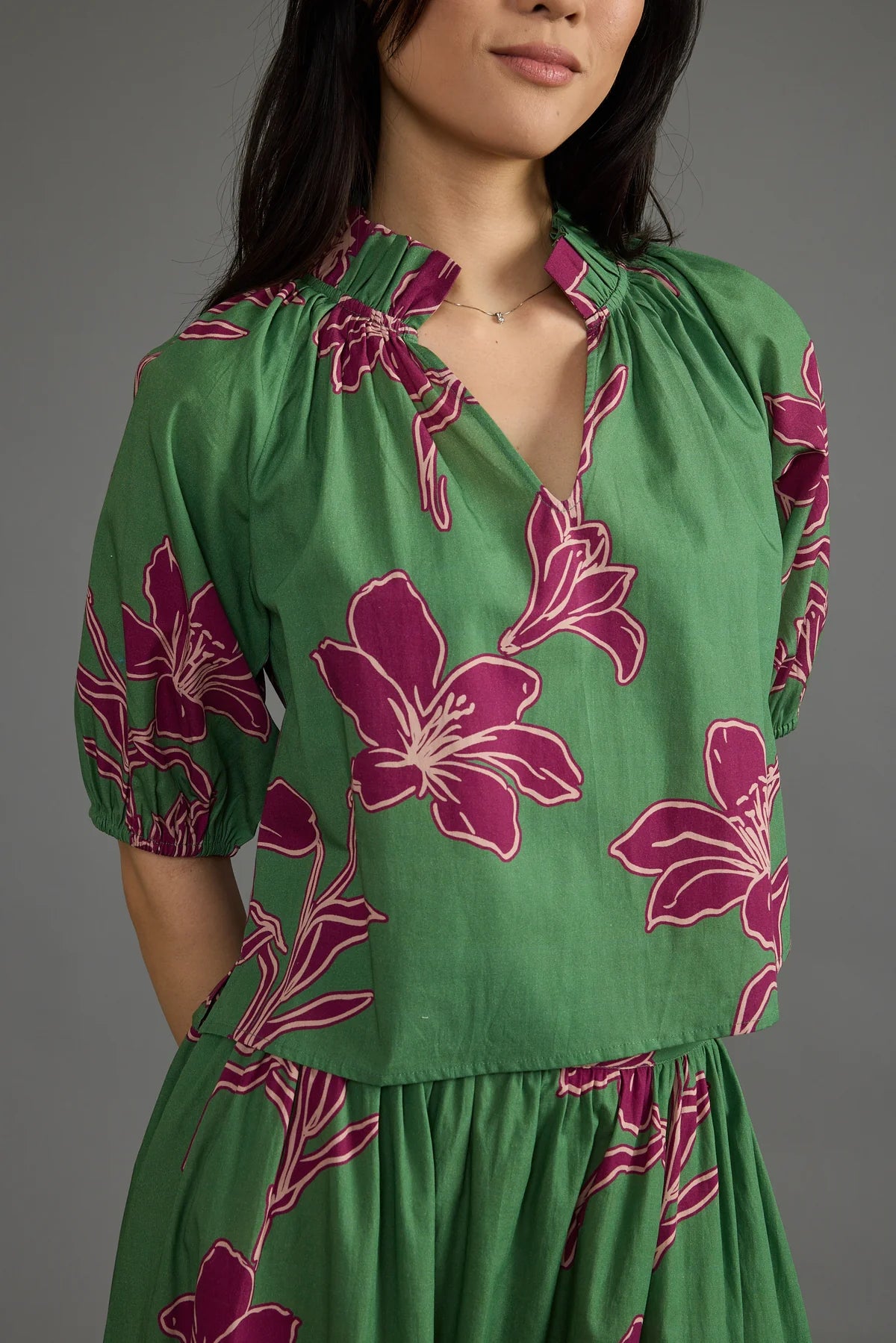 Double A/ The Trish Top/ Verde Orchid