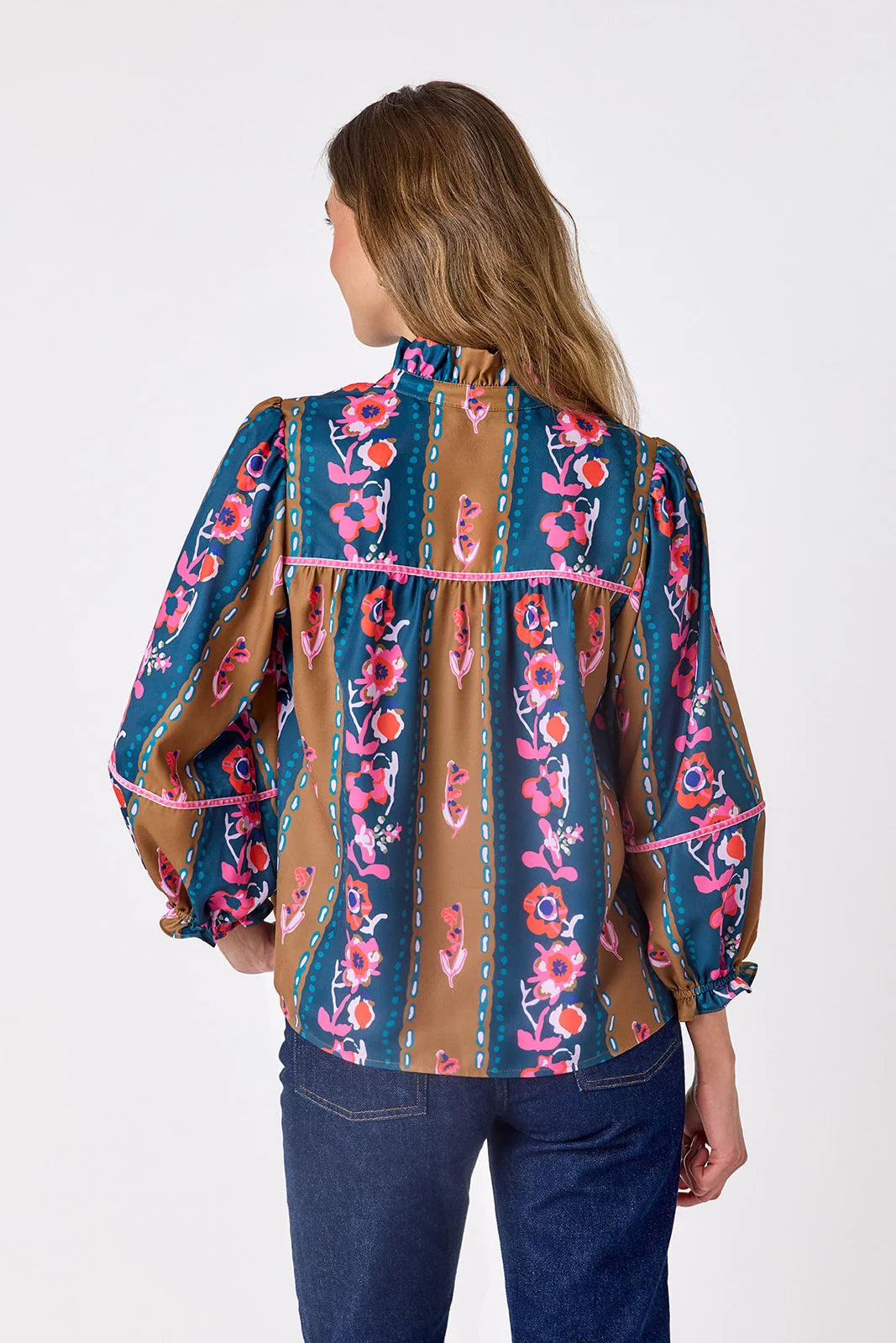 CROSBY/ The Worth Blouse/ Tapestry Stripe
