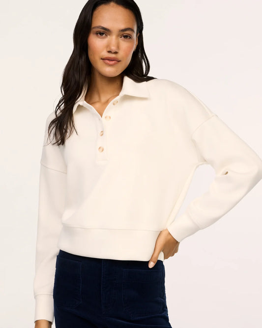 SPANX/ The Rugby Collared Pullover/ Linen