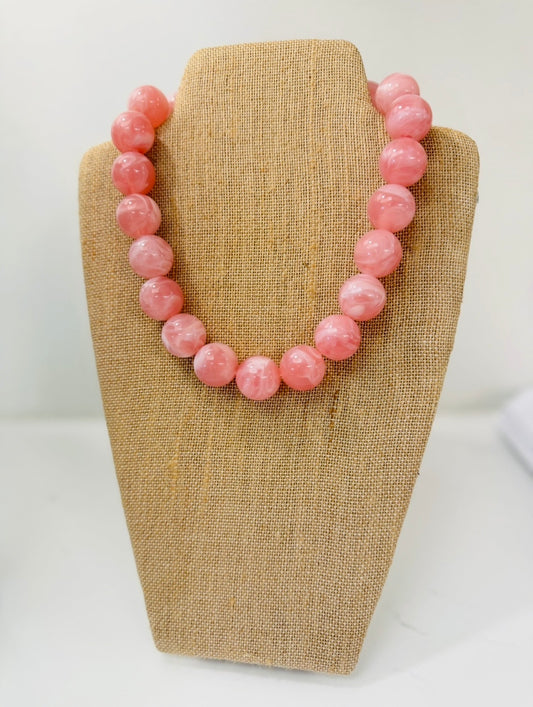 HD/ The Brynn Beaded Necklace/ Light Pink