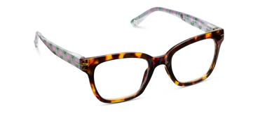 Peepers + LP/ Buzzworthy Eyeglasses/ Tortoise + Marigold Ticking Stripe Pink