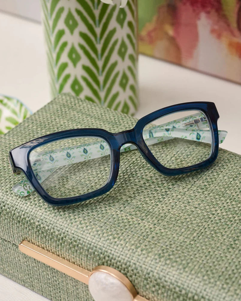 Peepers + LP/ Siren Eyeglasses/ Deep Blue + Rosemary White