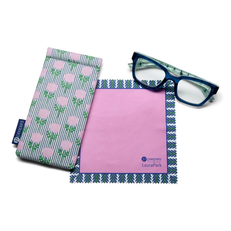 Peepers + LP/ Siren Eyeglasses/ Deep Blue + Rosemary White