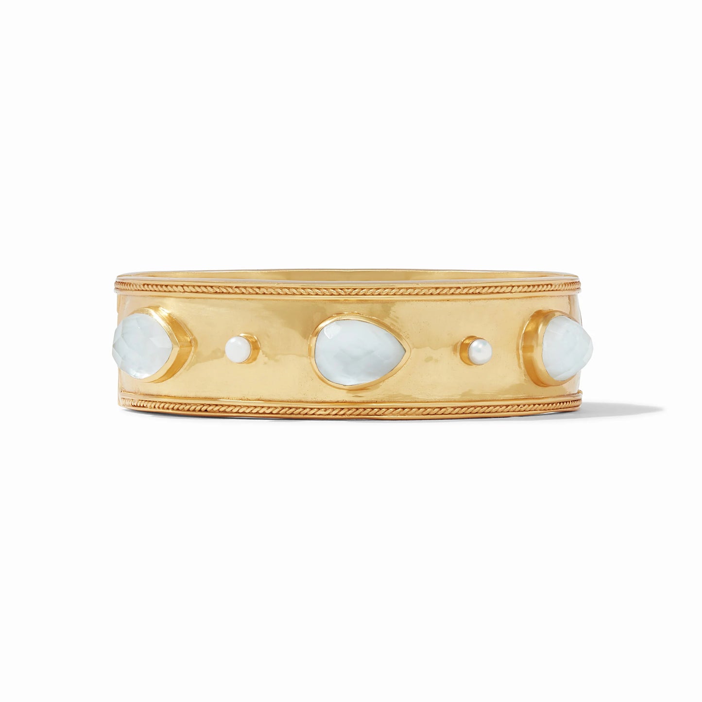 Julie Vos/ Cannes Statement Hinge Bangle/ Iridescent Clear Crystal
