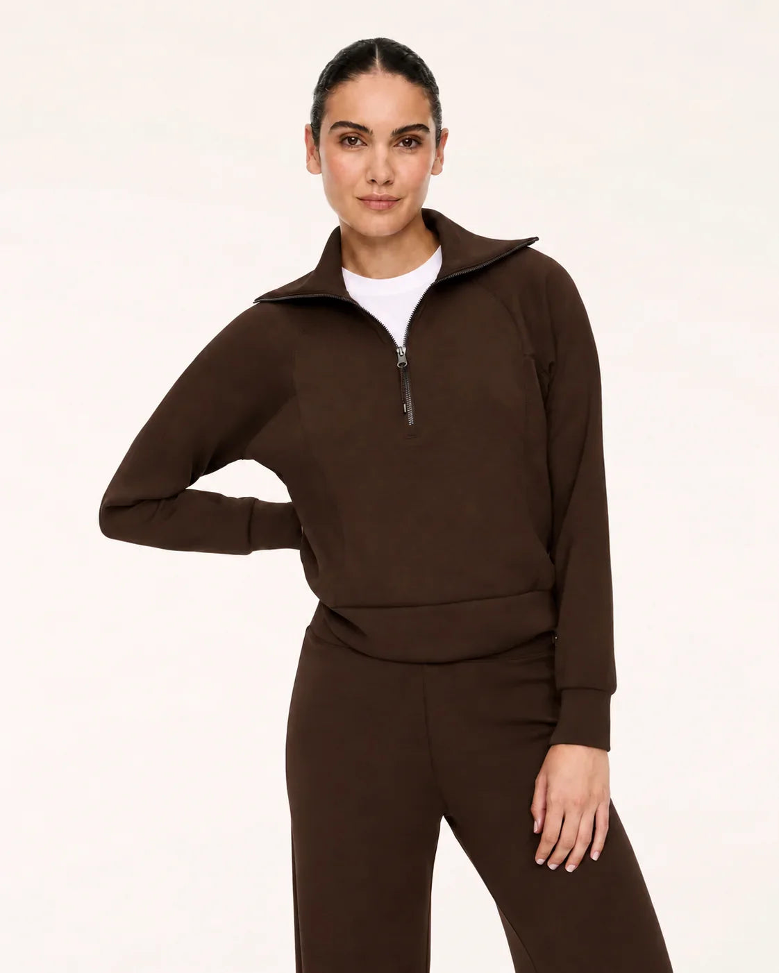 SPANX/ The AirEssentials Half Zip/ Umber Root