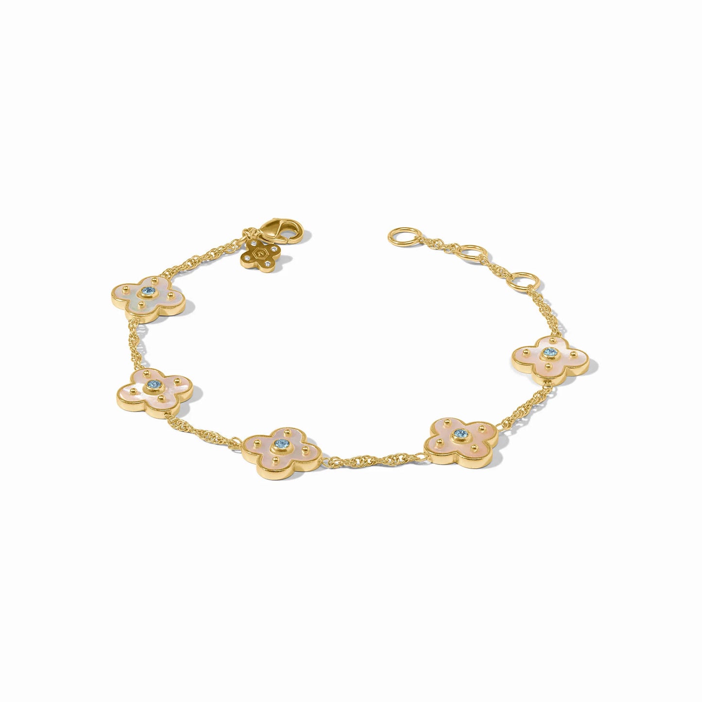 Julie Vos/ Colette Delicate Bracelet/ Chalcedony Blue