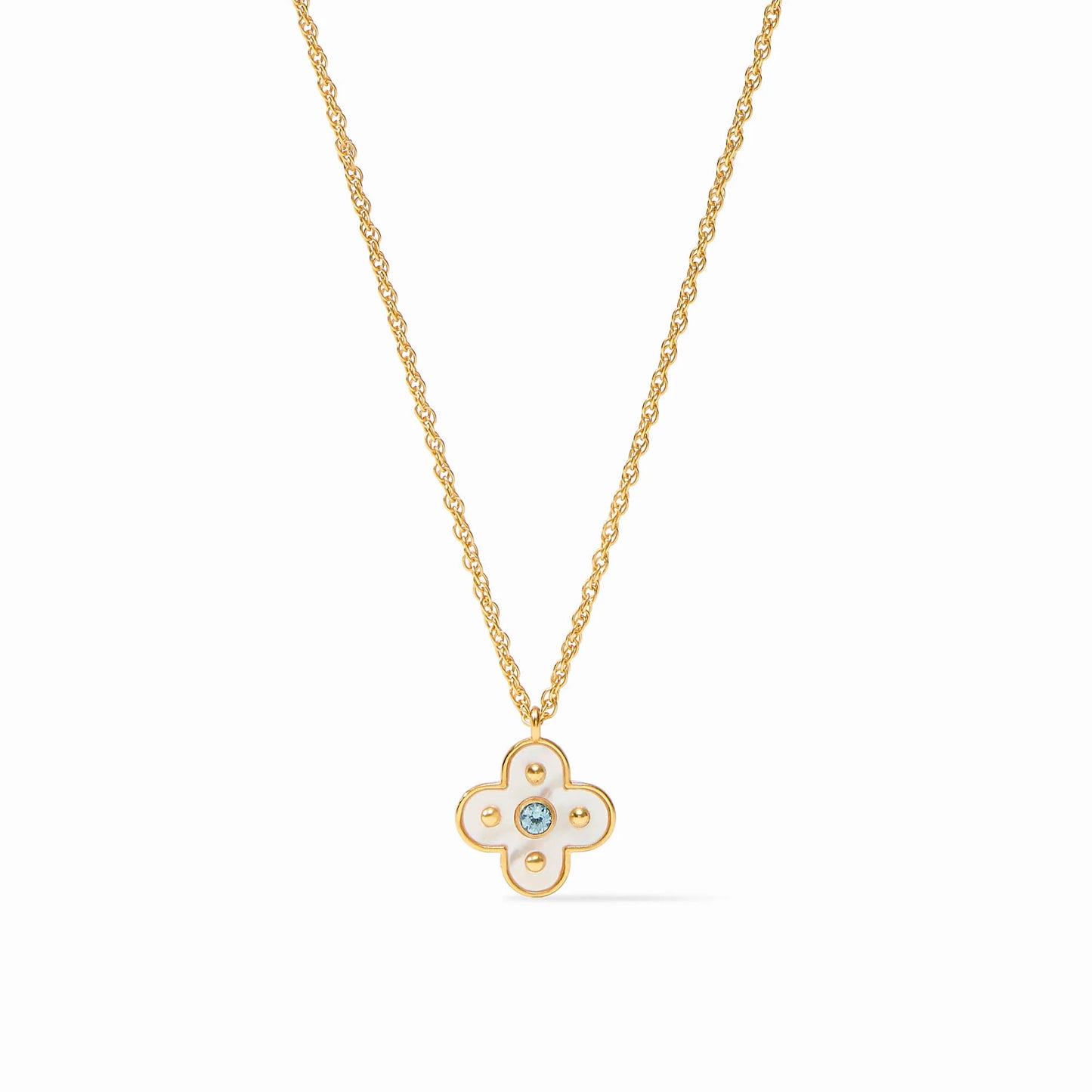 Julie Vos/ Colette Delicate Necklace/ Chalcedony Blue