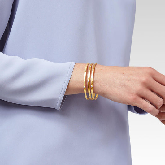 Julie Vos/ Crescent Stone Bangle/ Cubic Zirconia