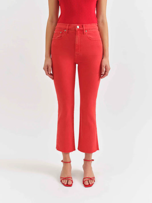 DAZE/ The Shy Girl HR Crop Flare Raw Cut/ Cherry