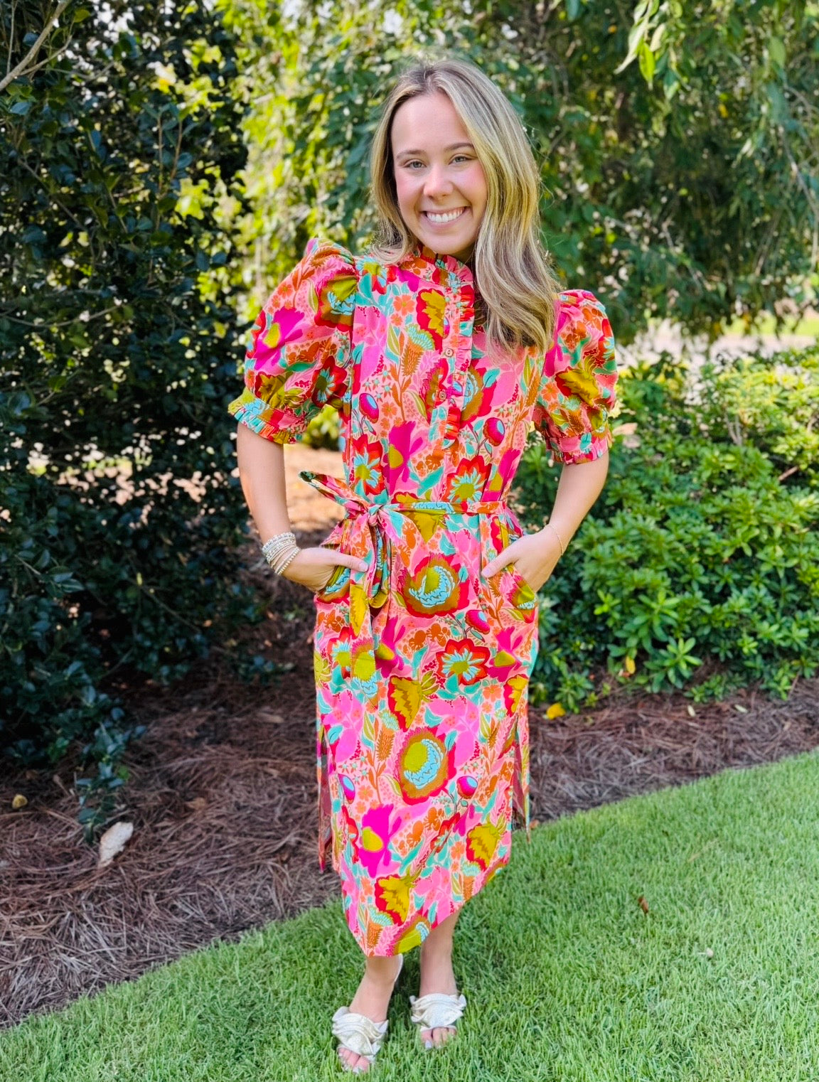 Uncle Frank/ The Bouquet Midi Shirt Dress