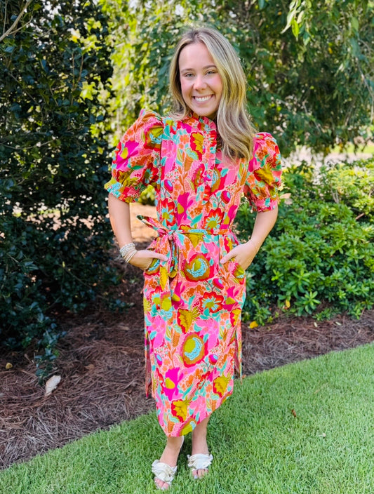 Uncle Frank/ The Bouquet Midi Shirt Dress