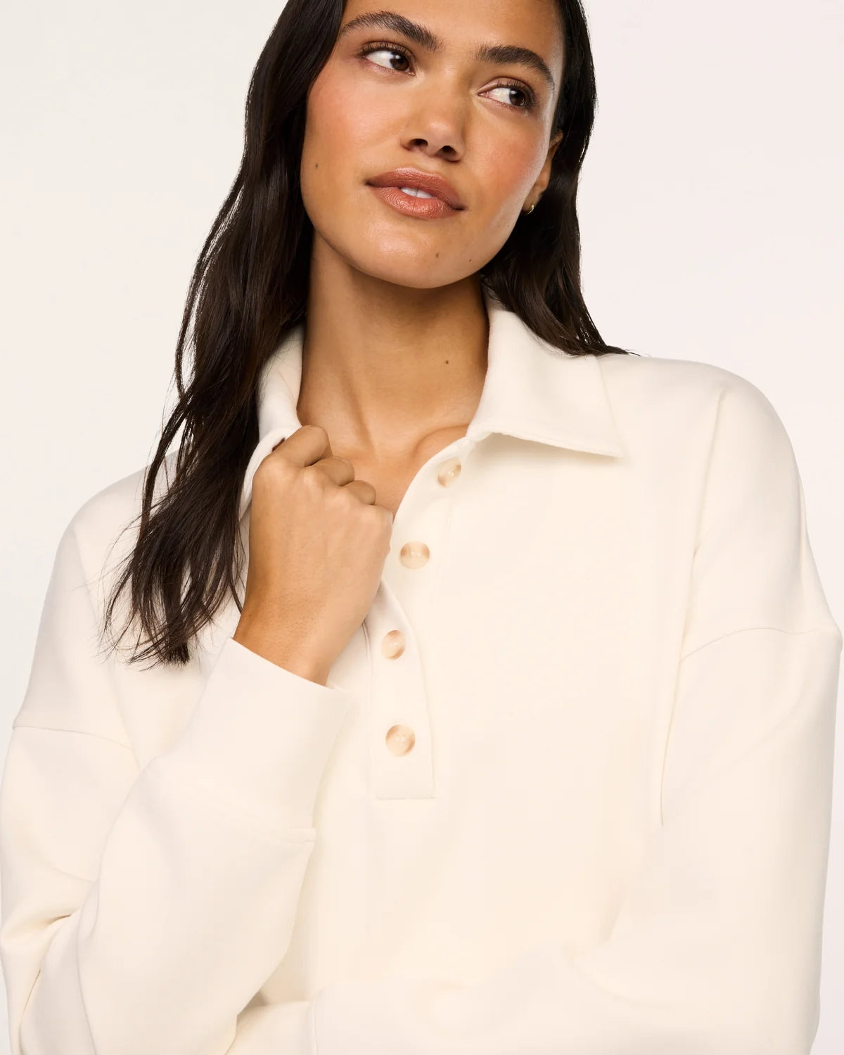 SPANX/ The Rugby Collared Pullover/ Linen
