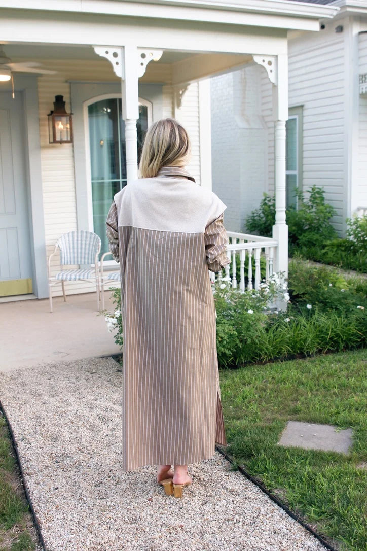 Karlie/ The Hailey Stripe Poplin Sweater Dress