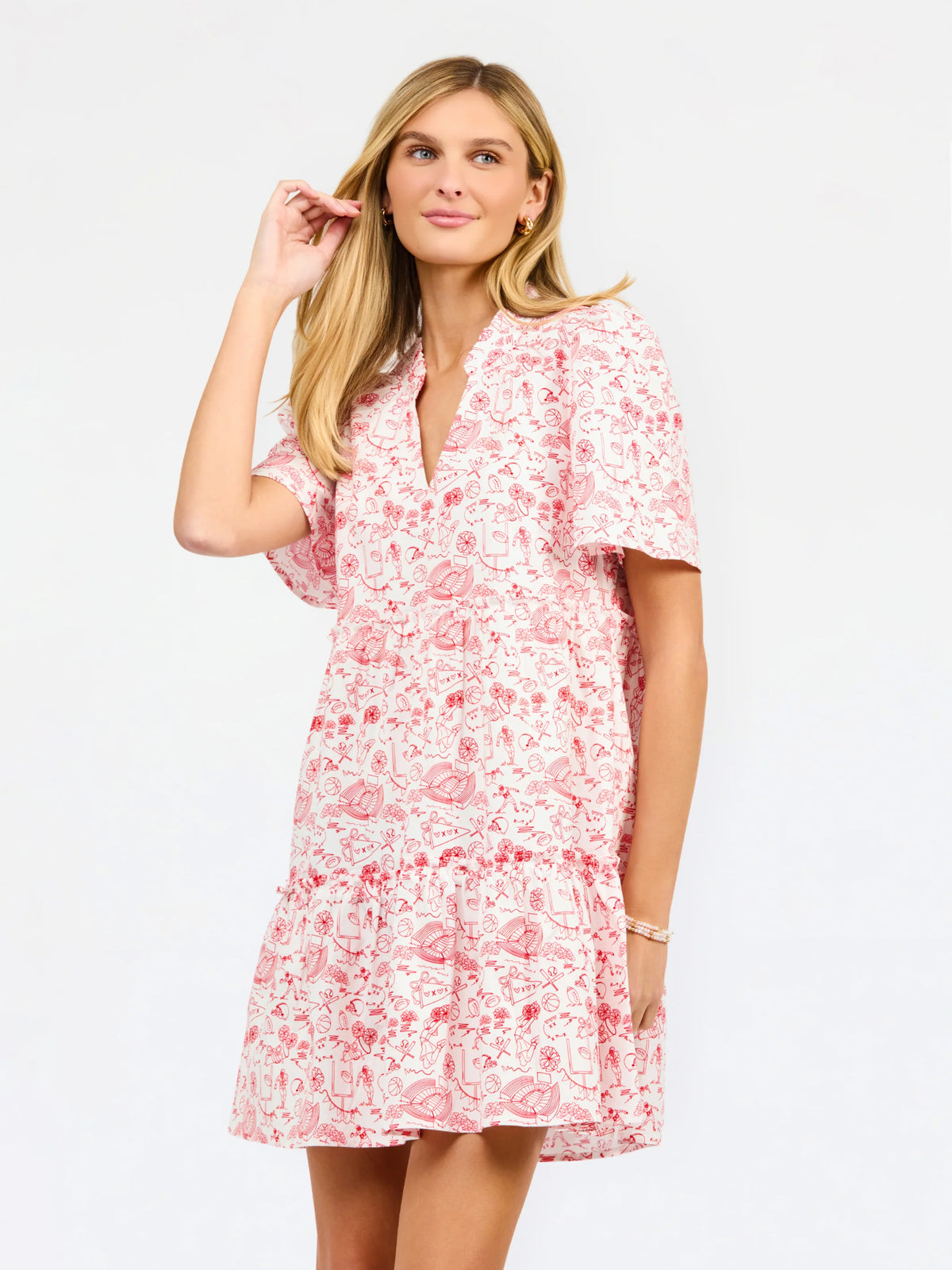 MS/ The Ivy Dress/ Mini Team Toile Red