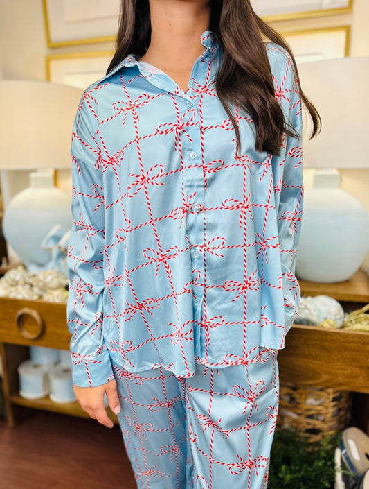 The Christmas Bow Pj Set/ FINAL SALE