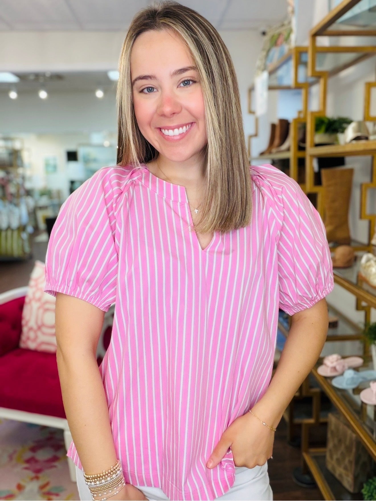 The Paley Pinstripe Top / FINAL SALE