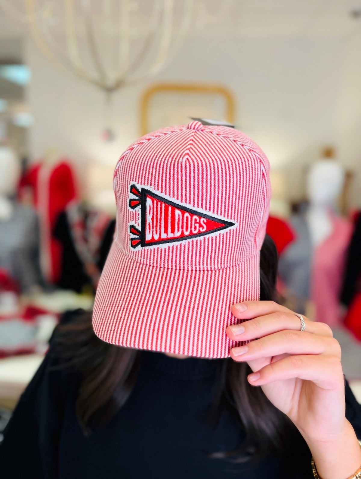 The Georgia Stripe Hat/ Red