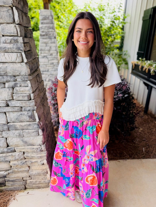 The Aerin Maxi Skirt/ Bloom Allure