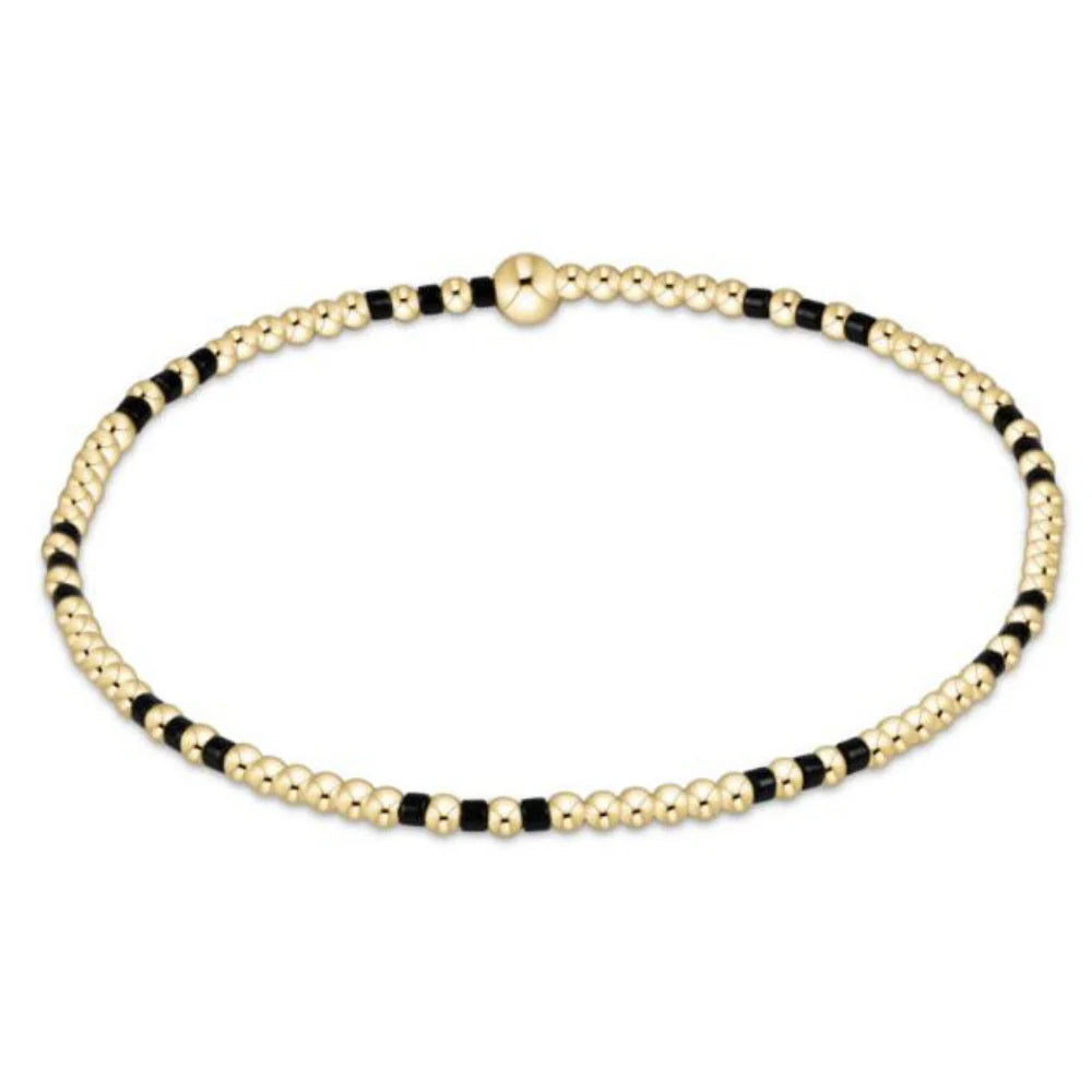 ENewton/ Gameday Hope Joy Pattern 2mm Bead Bracelet/ Onyx