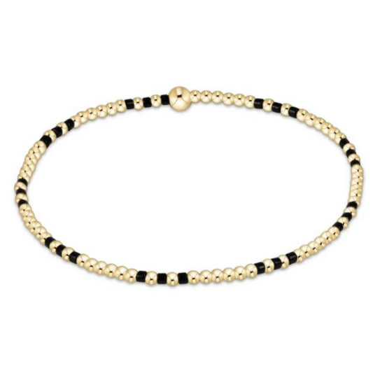 ENewton/ Gameday Hope Joy Pattern 2mm Bead Bracelet/ Onyx
