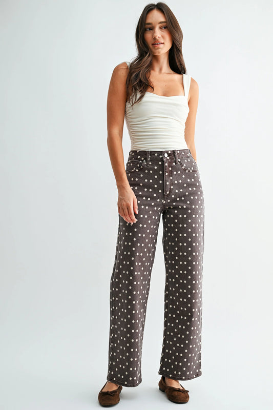 JBD/ HR Vintage Straight/ Brown Polka Dot