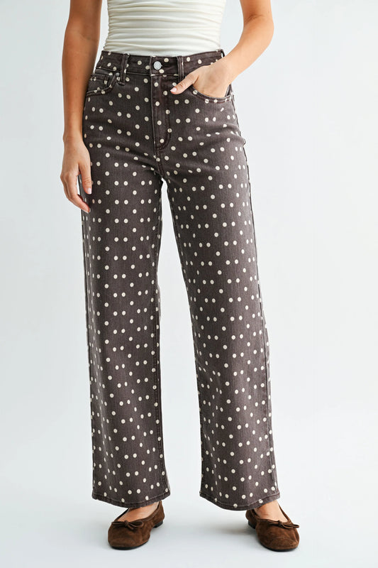 JBD/ HR Vintage Straight/ Brown Polka Dot