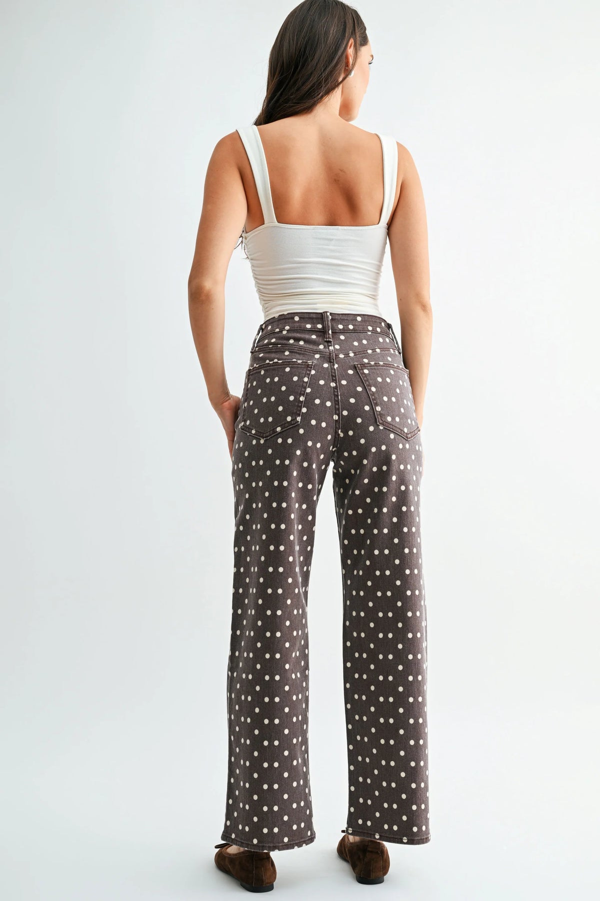 JBD/ HR Vintage Straight/ Brown Polka Dot