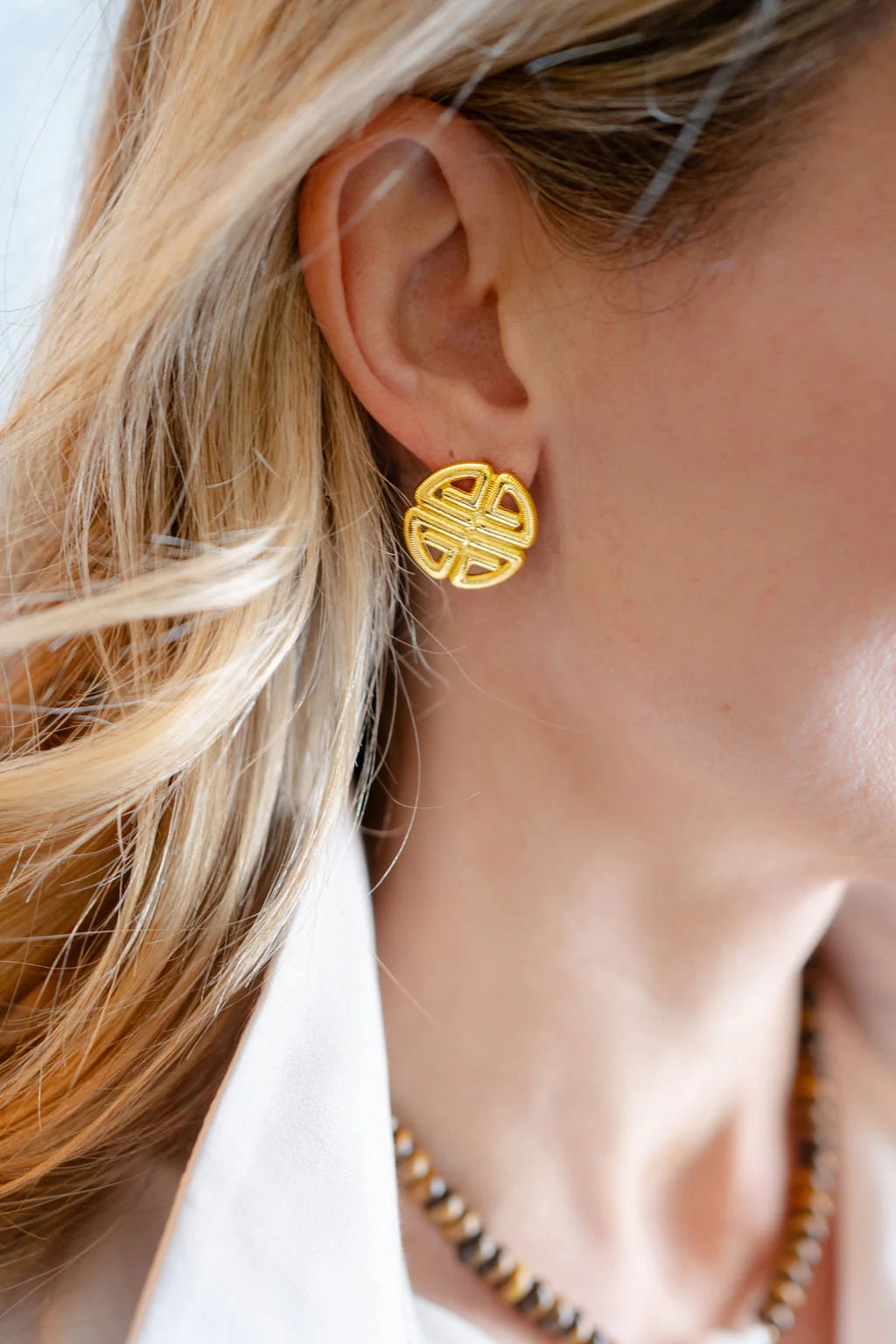 Lisi Lerch/ Greek Gold Key Stud Earring