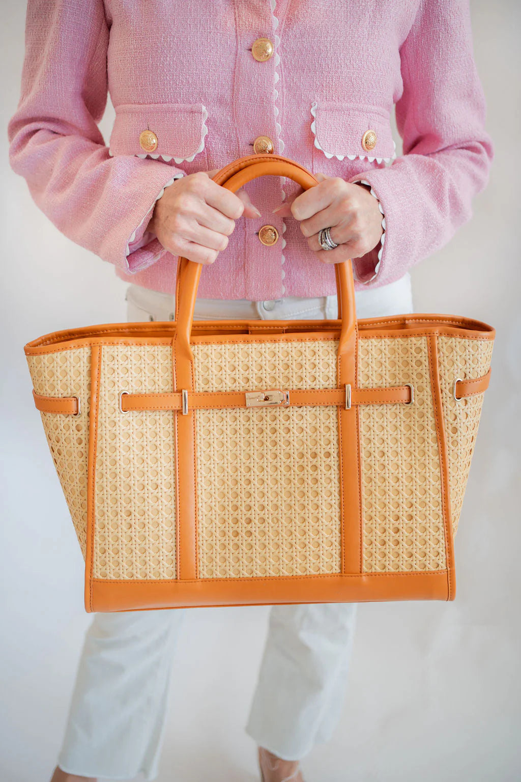 Lisi Lerch/ The Palmer Cane Tote Bag/ Camel