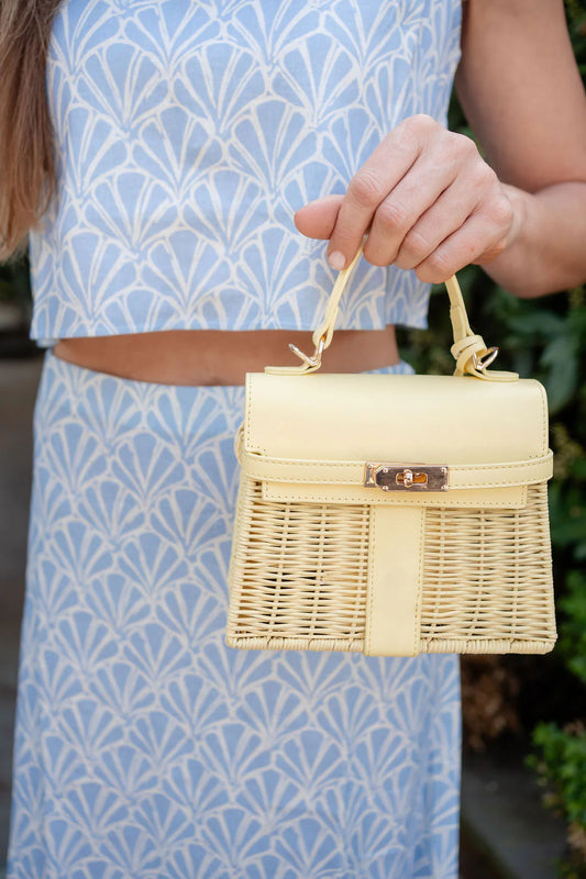 Lisi Lerch/ The Celine Wicker Handbag/ Pastel Yellow