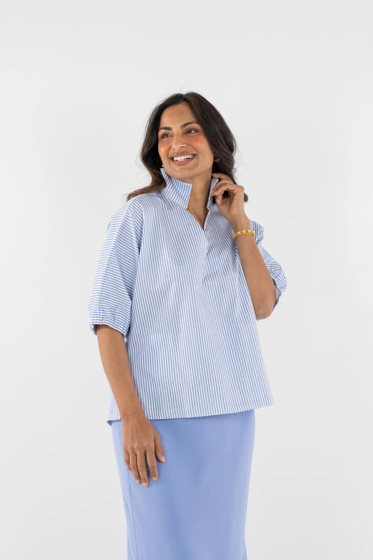 Emily McCarthy/ Poppy Top/ Grapemist Stripe