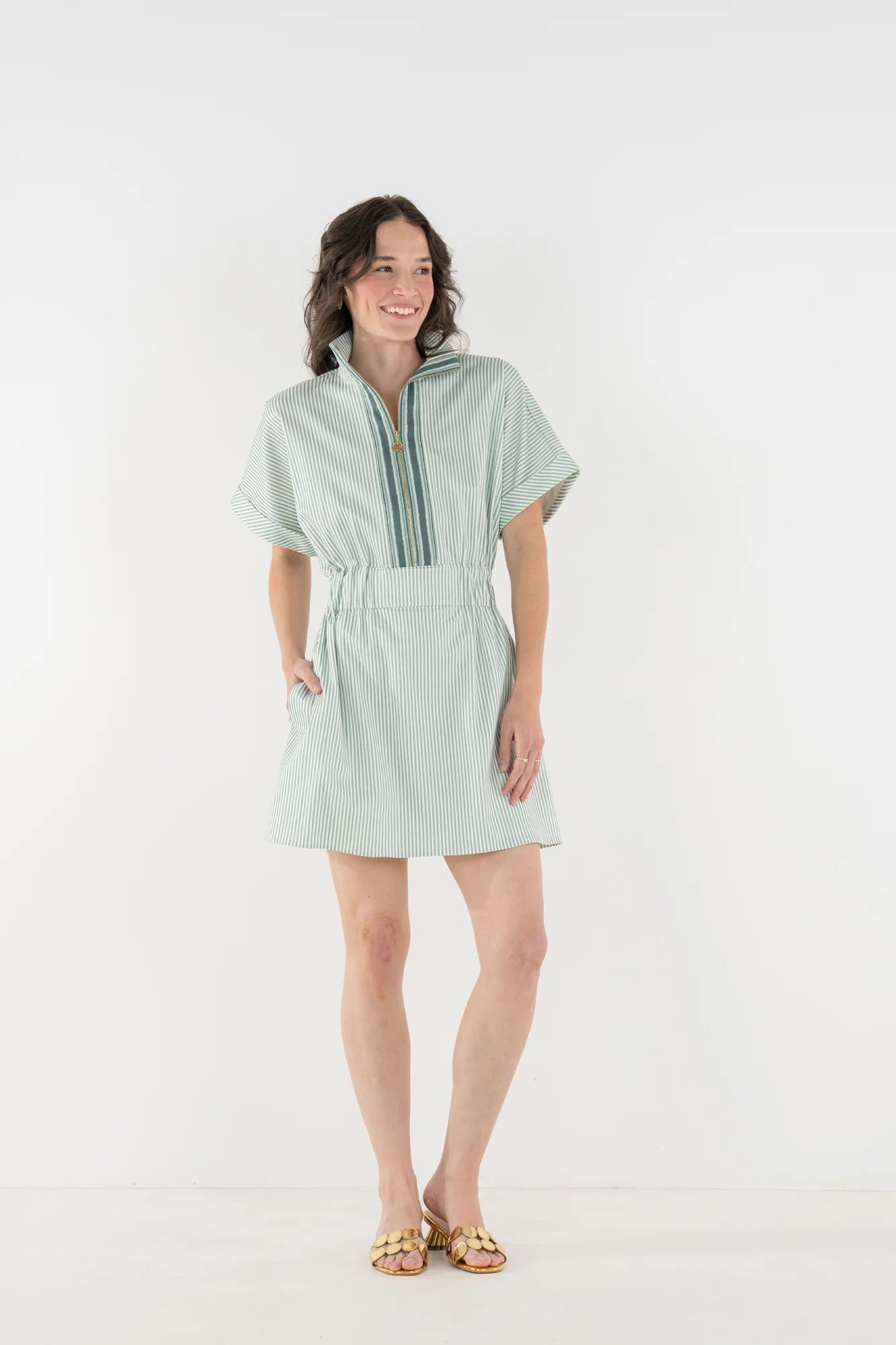 Emily McCarthy/ Pullover Dress/ Feldspar Stripe