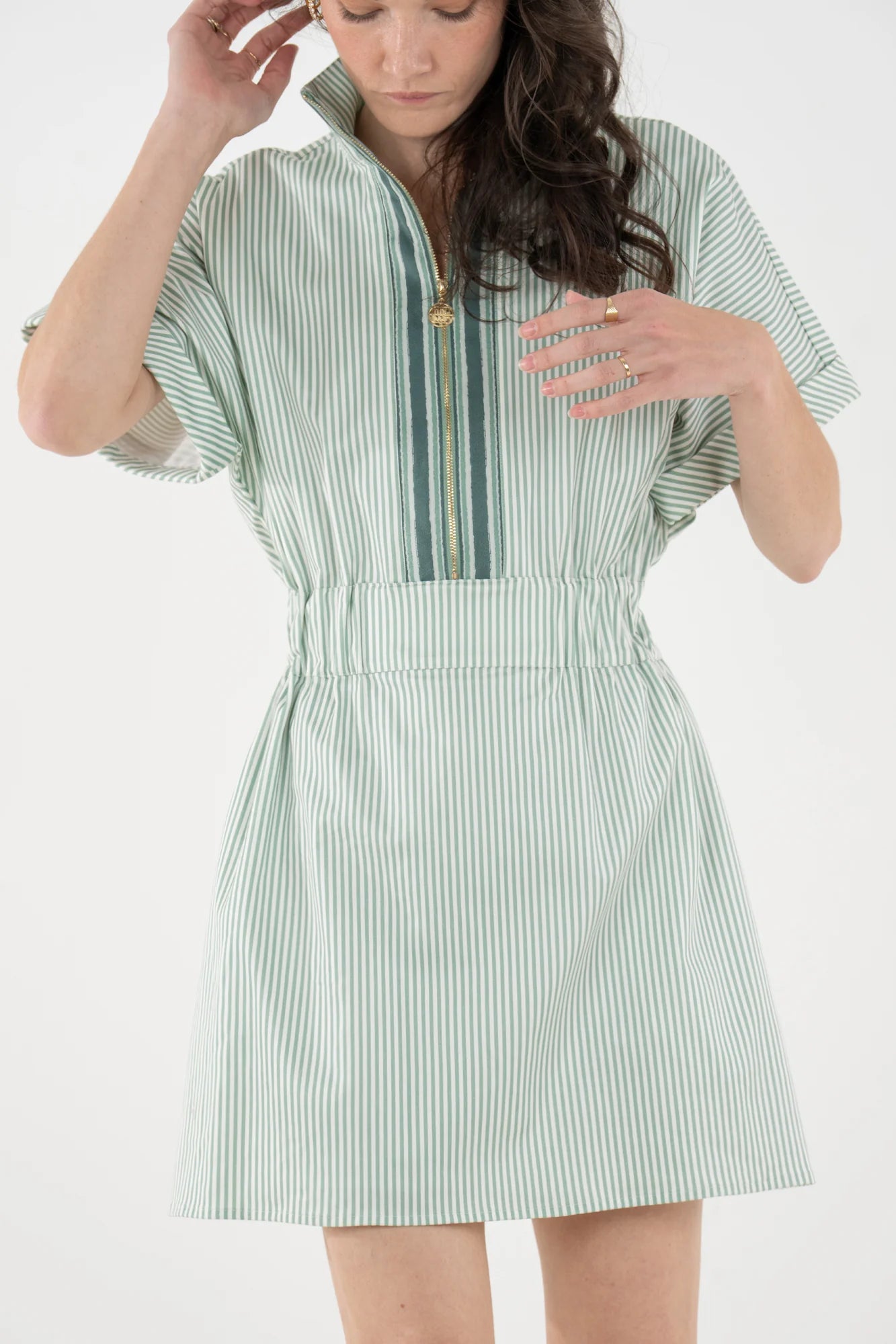 Emily McCarthy/ Pullover Dress/ Feldspar Stripe