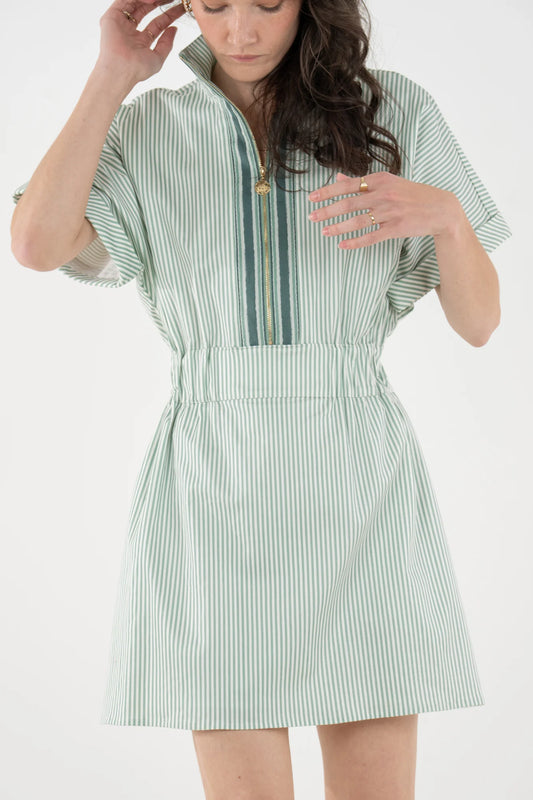 Emily McCarthy/ Pullover Dress/ Feldspar Stripe