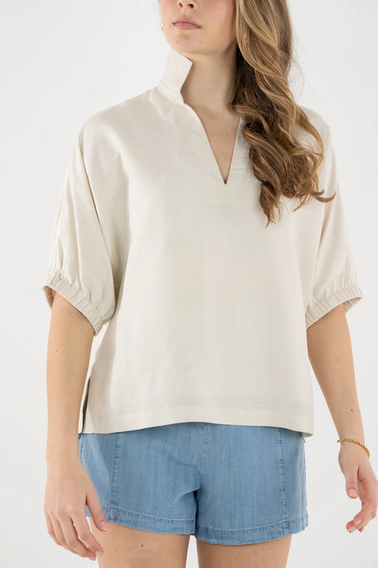 Emily McCarthy/ The Poppy Top/ Sandshell Linen