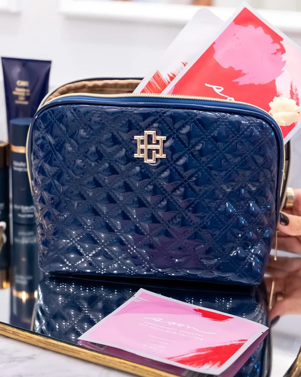 The Capri Large Pouch/ Navy Patent