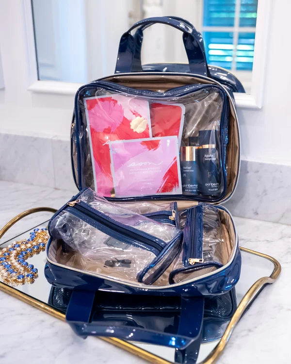The Punta Cana Large Case/ Navy Patent