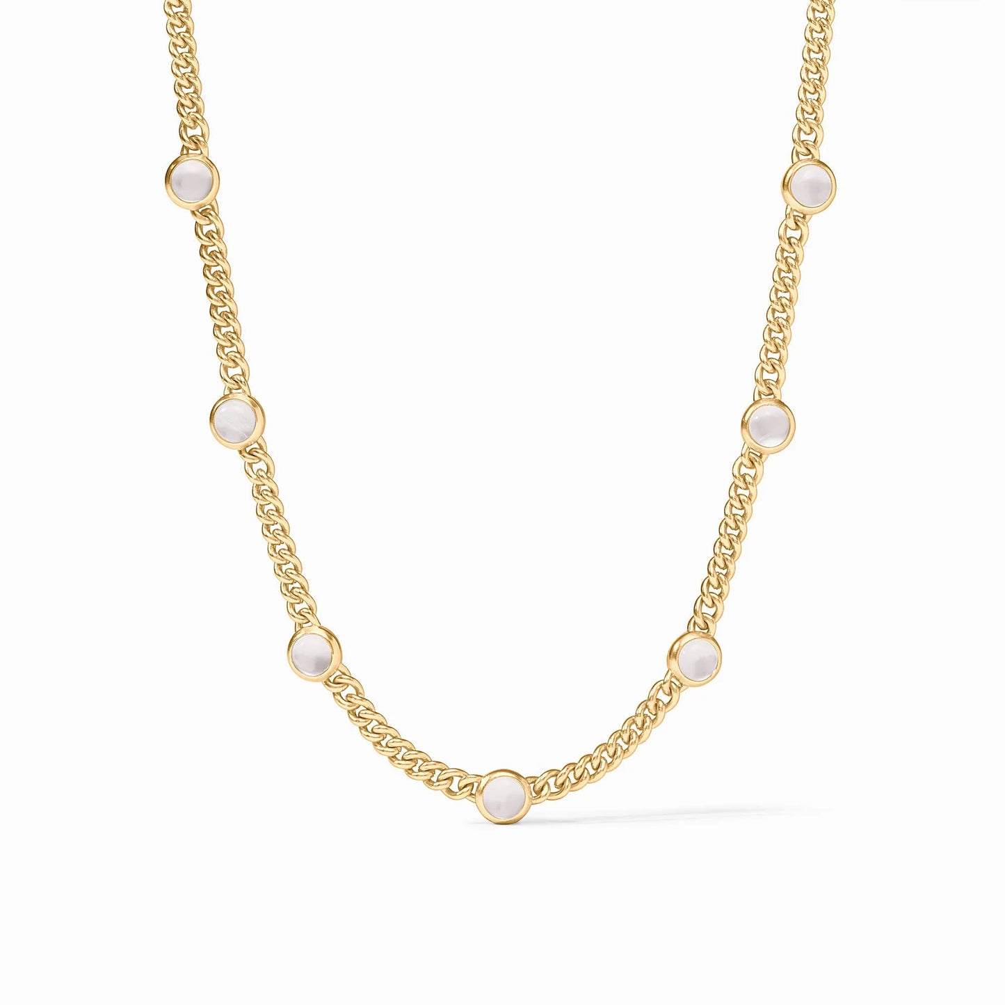 Julie Vos/ Dolce Delicate Station Necklace/ Iridescent Clear Crystal