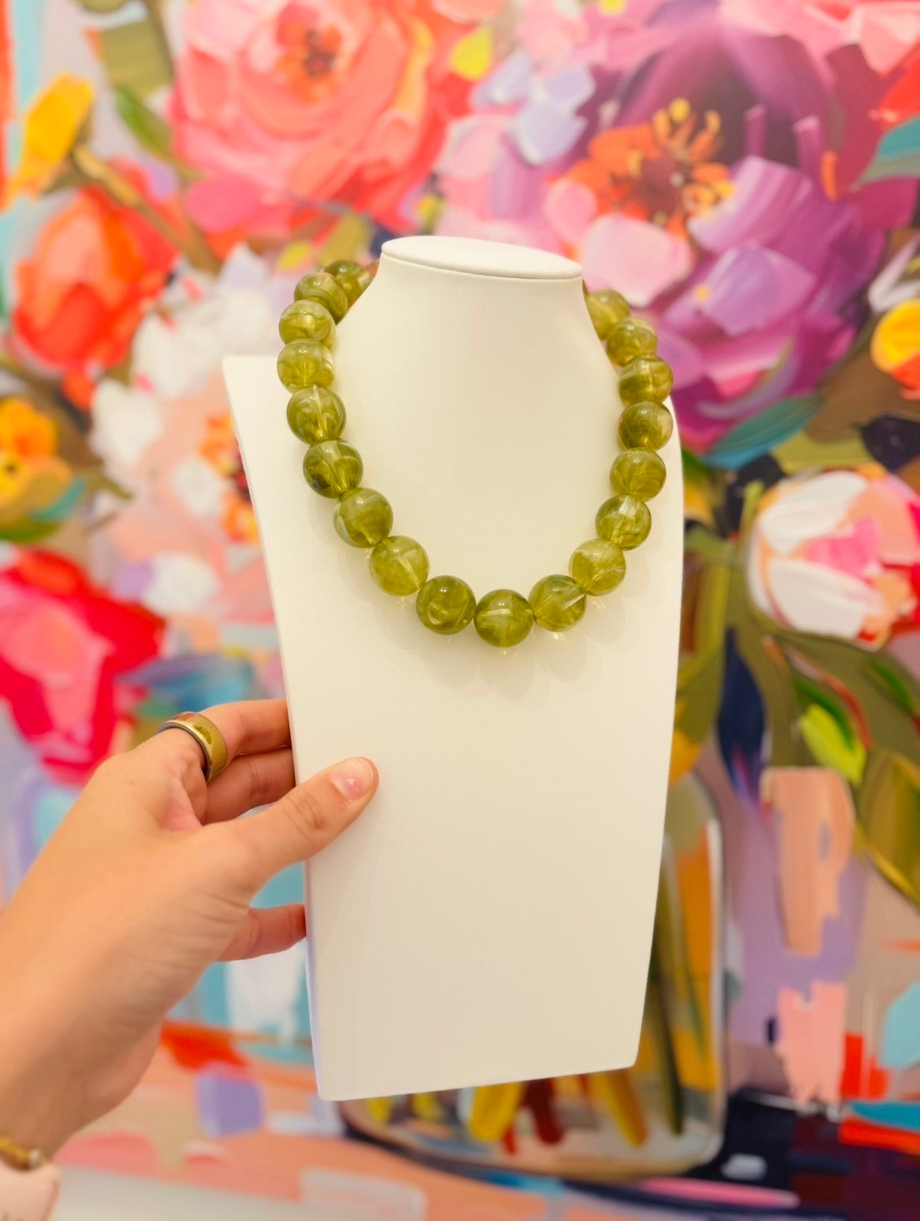 HD/ The Medium Beaded Necklace/ Olive
