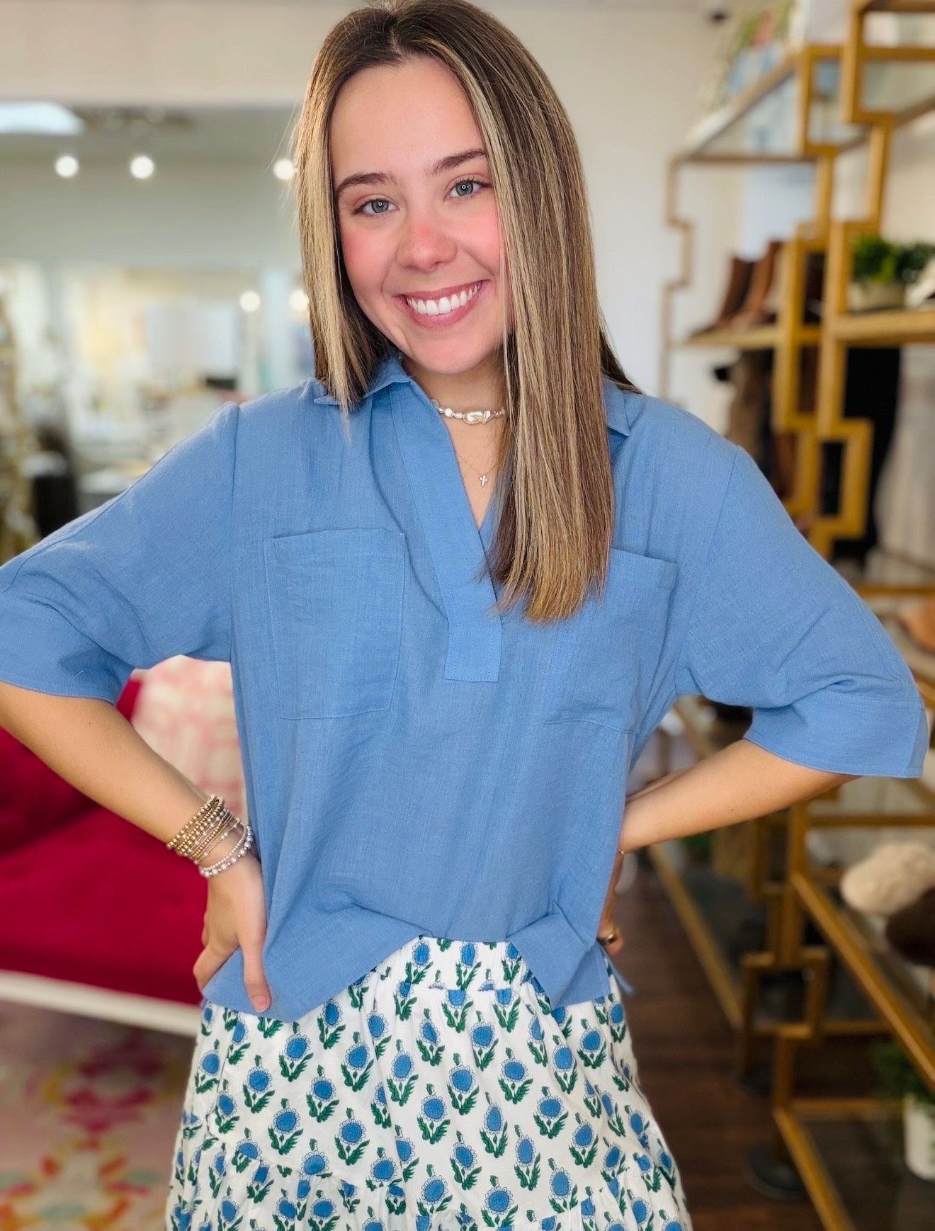 Joy + Joy/ The Paula Pocket Shirt / FINAL SALE