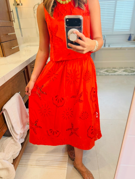 The Coastal Eyelet Skirt