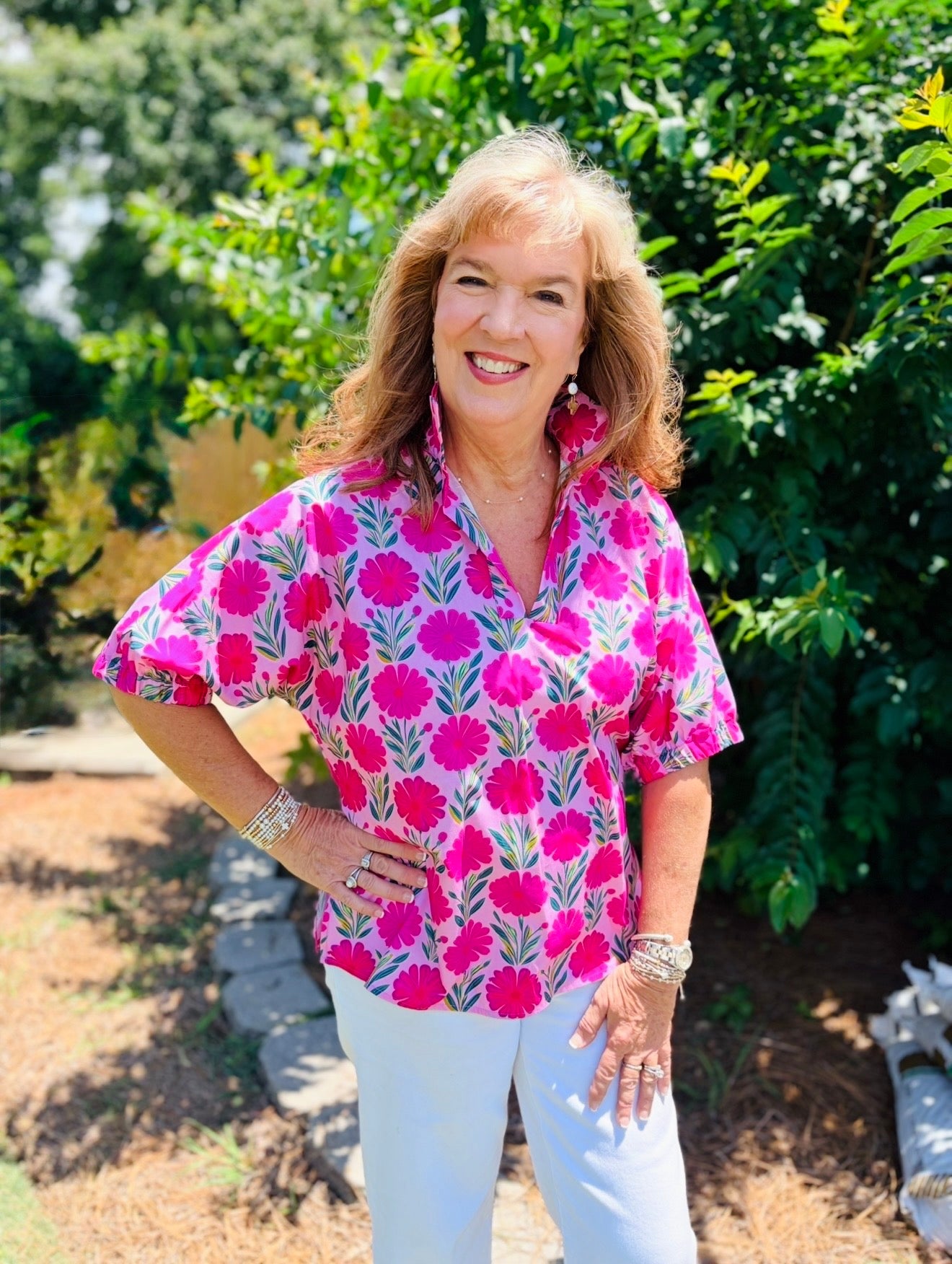 The Sloan Top/ Frolicking Daisies