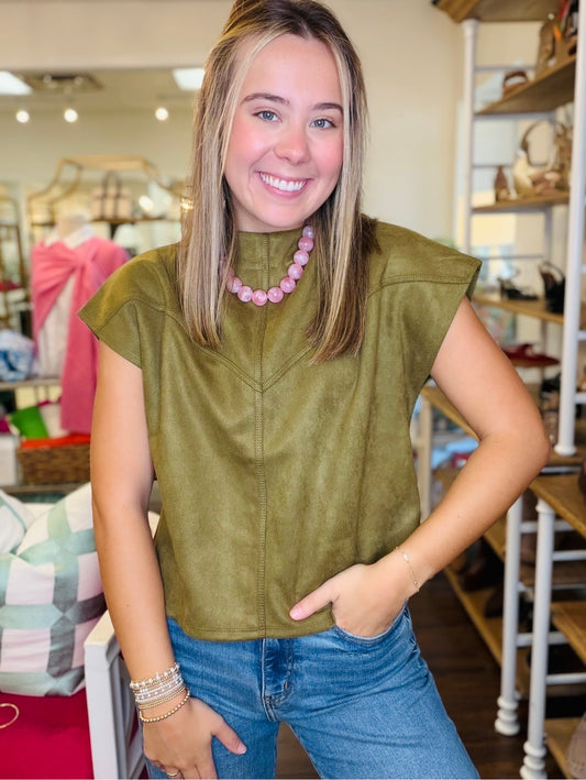 The Sandra Suede Top