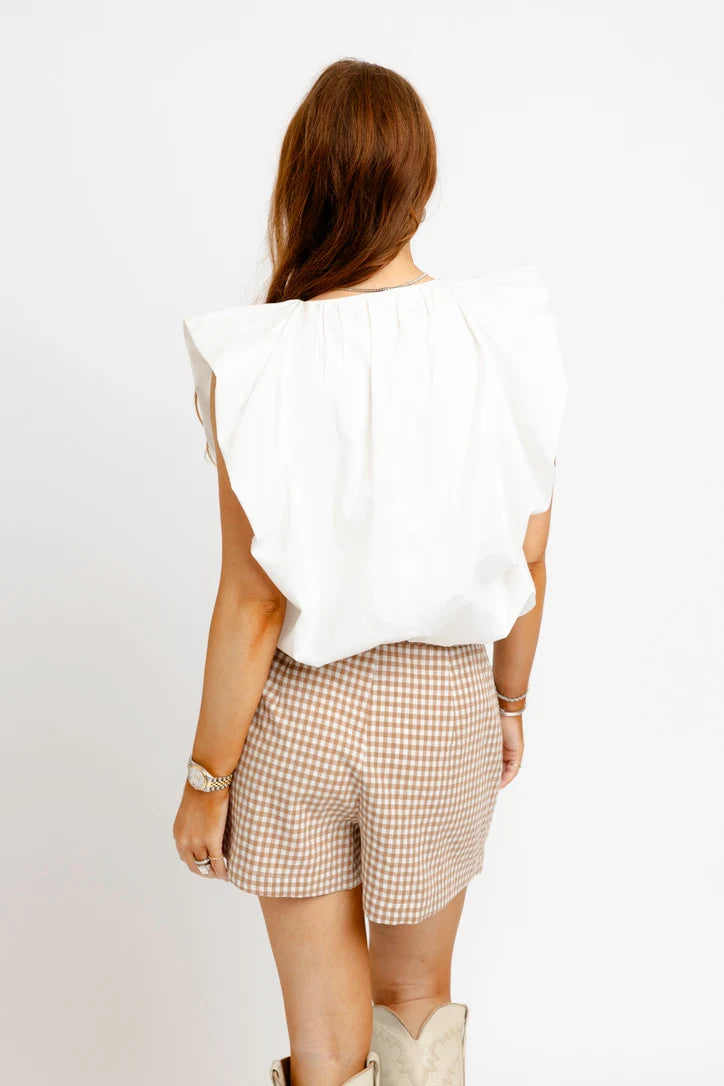 Karlie/ The Chelsea Check Wrap Skort/ Brown