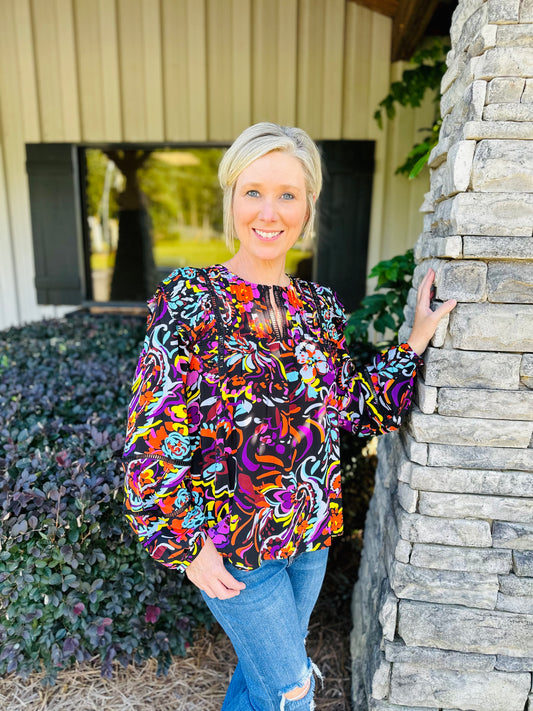 The Flatter Long Sleeve Blouse/ FINAL SALE