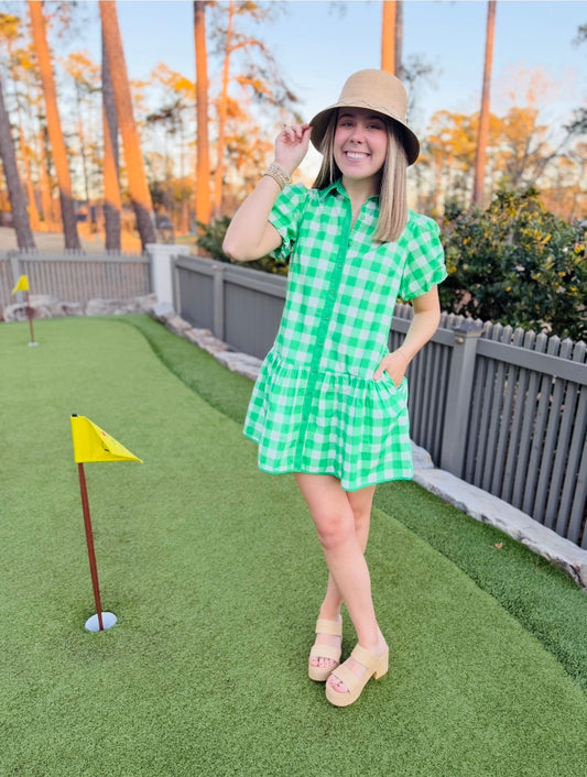 The Jana Dress/ Green Buffalo Check