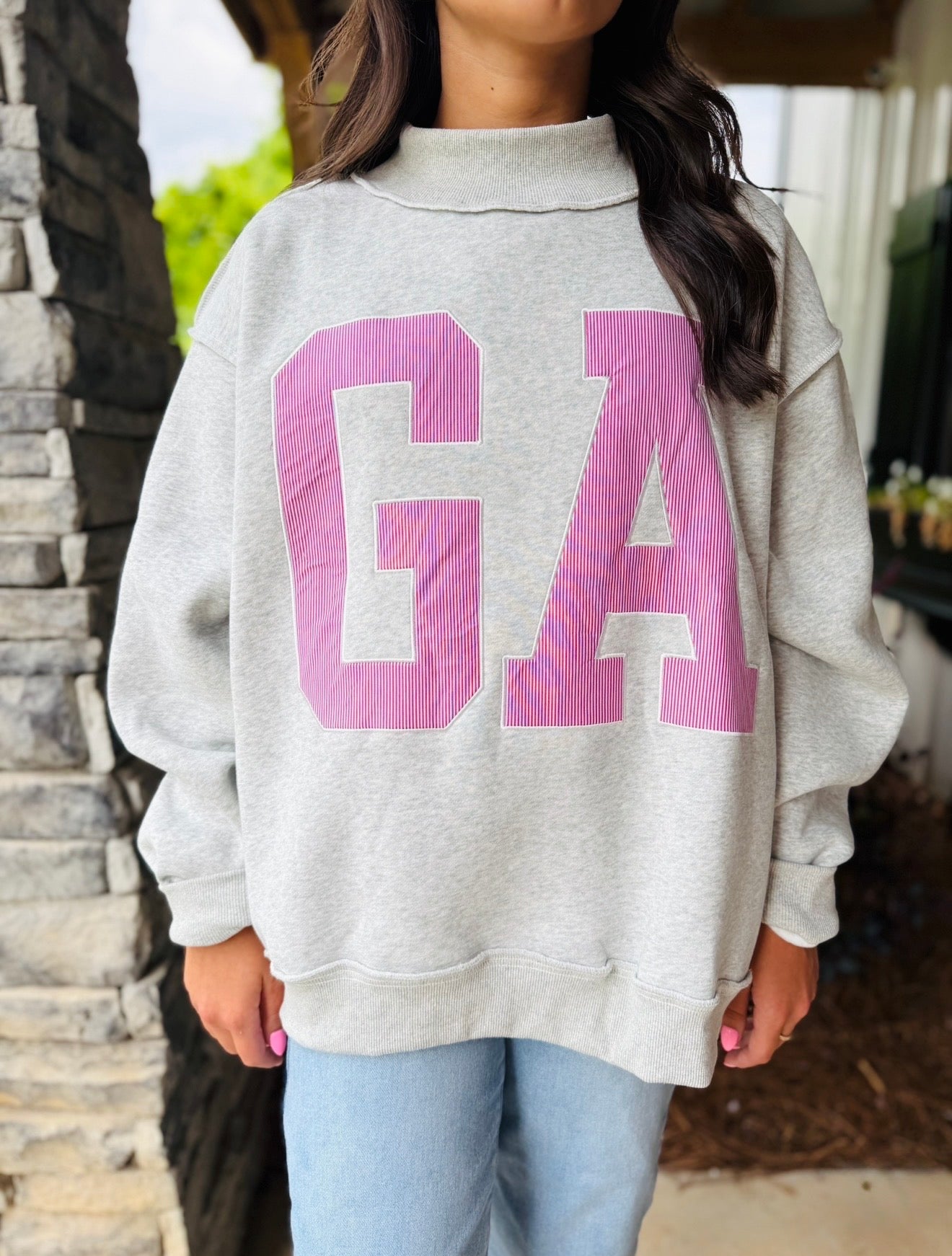 The GA Embroidered Mock Neck